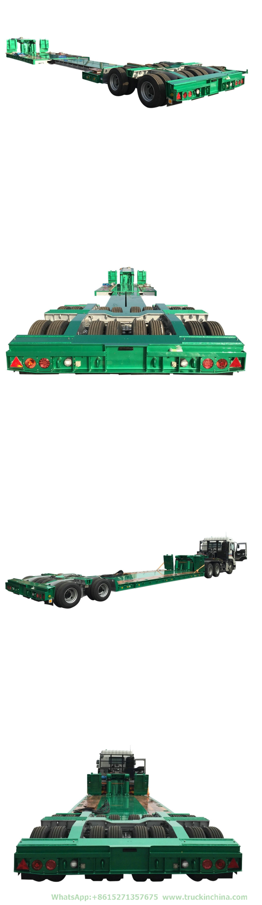 Customization Extendable Lowbed Trailer Multi Functional Gooseneck Hydraulic Combined