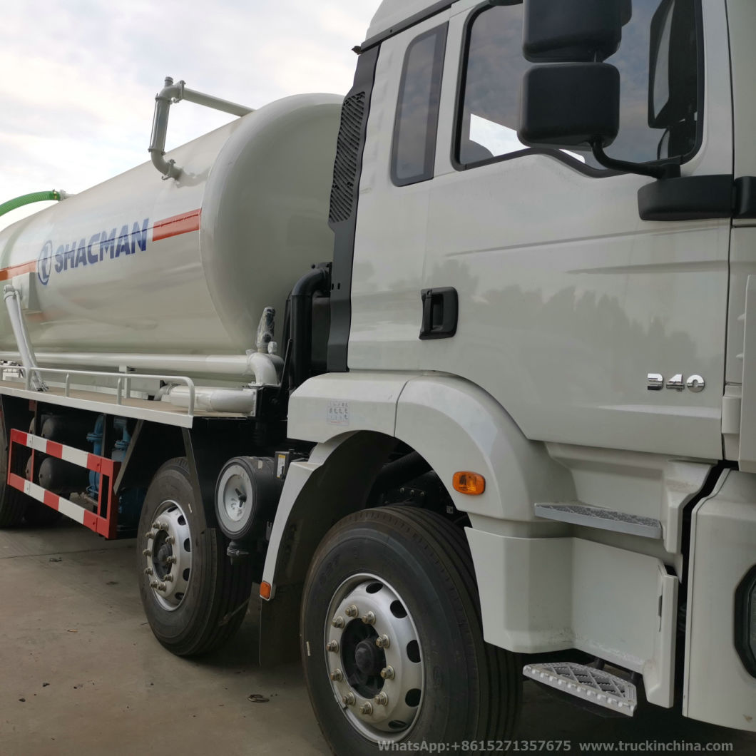 Shacman 8X4 Sewage Suction Tanker Truck (20cbm Vacuum Tank, Septic Tank)