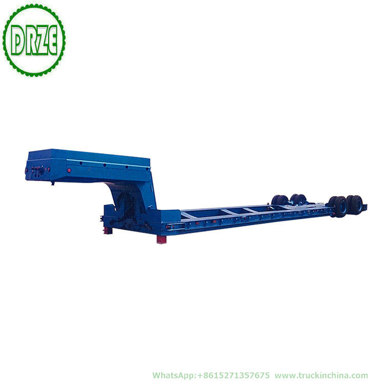 50 Ton Gooseneck 2 Axle Lowboy Hydraulic Suspension Modular Low Bed Truck Trailer