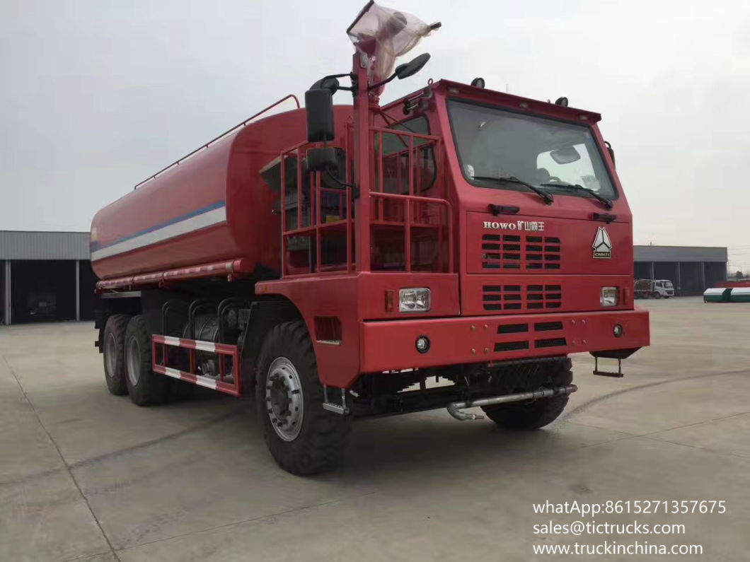 HOWO Mining Anti Dust Water Tanker Truck 35- 40m3 (Offroad Water Bowser with Fire Pump Water Fire Cannon)