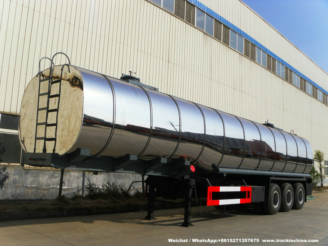 Customzing 40t -60t Heat Insulated Stainless Steel Tanks Trailer (Stainless Aluminium Alloy Tanker Truck For Hot Waxs Chemical Liquids)