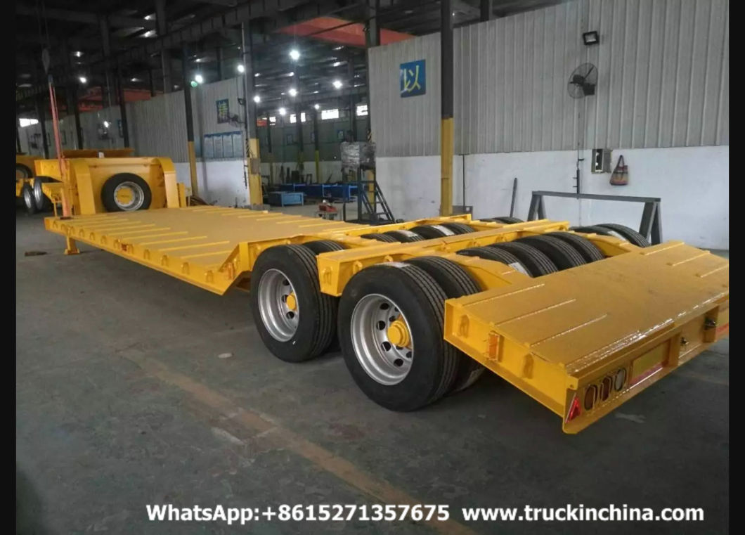 Hydraulic Low Loader 2 Axle 16 Wheel Hydraulic Gooseneck Lowbed Semi Trailer