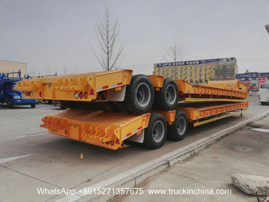 4 Axle 2 Line Low Bed Trailer Payload 80tons