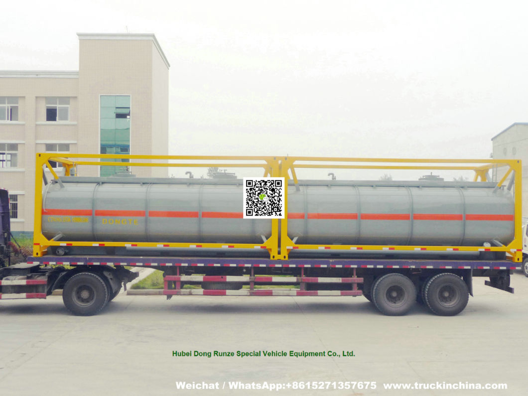 40FT Chemical Tank Container for Road Transport (Dongte 35 -40Ton Bleach Tanks, NaOCL Tanks, Javel Water, HCl Tank Steel Lined LDPE)