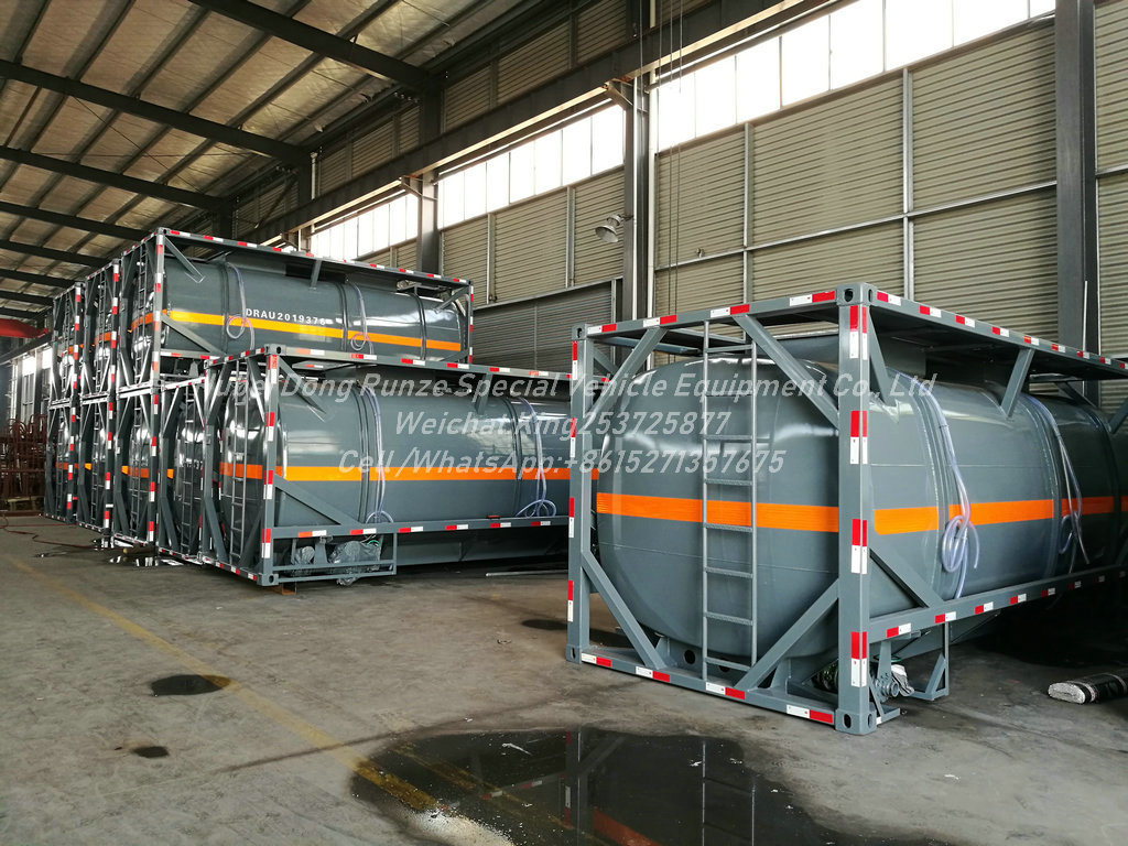 20FT ISO Hydrochloric Acid Tank Container 21cbm (21000 Liters Steel Lined LLDPE) for Vietnam Chemical Factory Acid Trailer Transportation