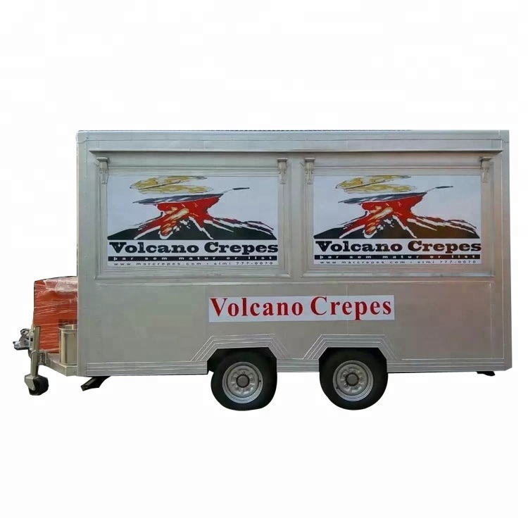New Mobile Food Trailer Pastel Green Mobile Food Drawbar Customized