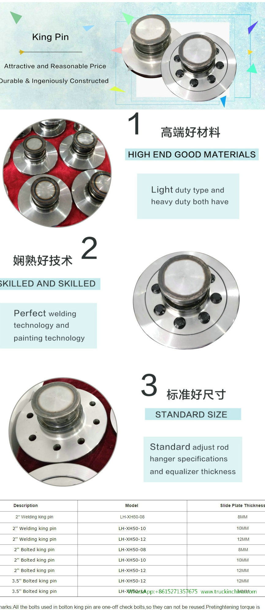 Wholesale Jost King Pin for Semi Trailer, Landinggear Fifth Wheel Trailer Part