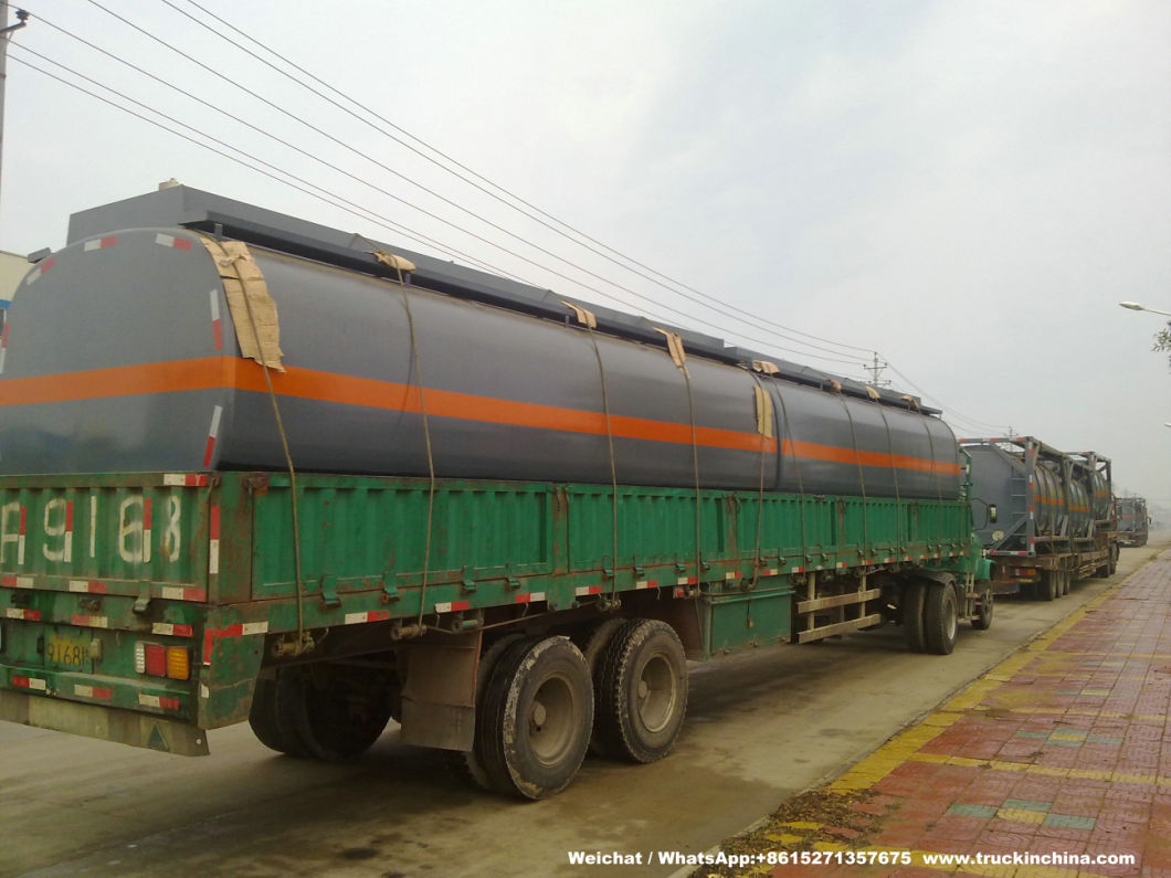 HCl Acid Liquid Transport Tanks (Hydrochloric Acid Tanks Acid Tanker Steel Lined PE Road Chemical Tank 16000L -17500L)