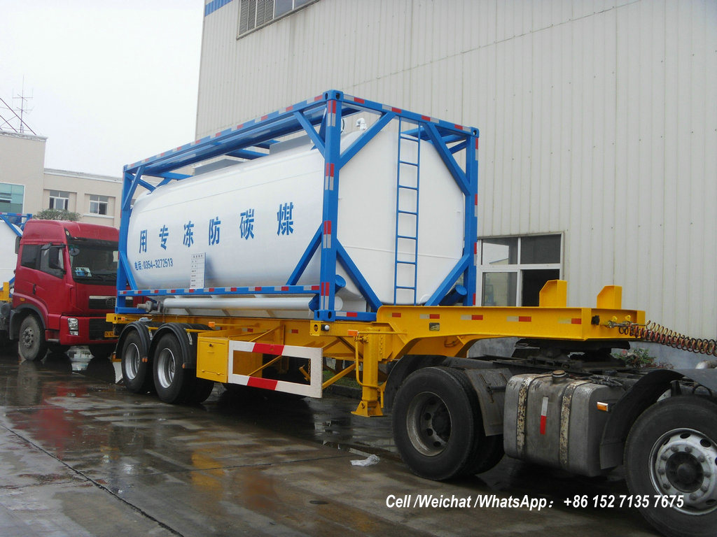 Automotive Antifreeze ISO Tank Container 20FT (Steel Lined Plastic -LLDPE For Storage Ethylene Glycol, Diethylene Glycol Antifreeze)