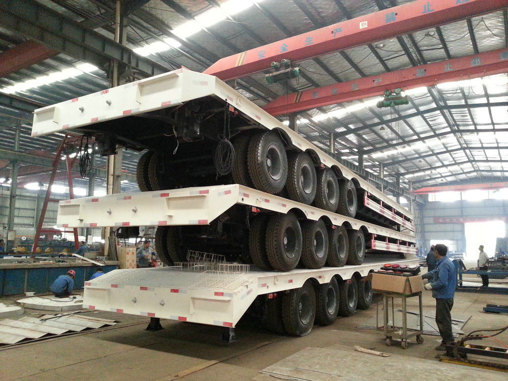 4 Axles Heavy Duty Lowboy (Low Bed) Trailer (Flatbed 11M -16M) 100ton