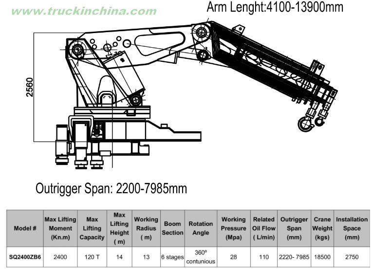 Sinotruck HOWO 10X4 Mounted Crane Truck 160ton Sq3200zb6 Knuckle Crane