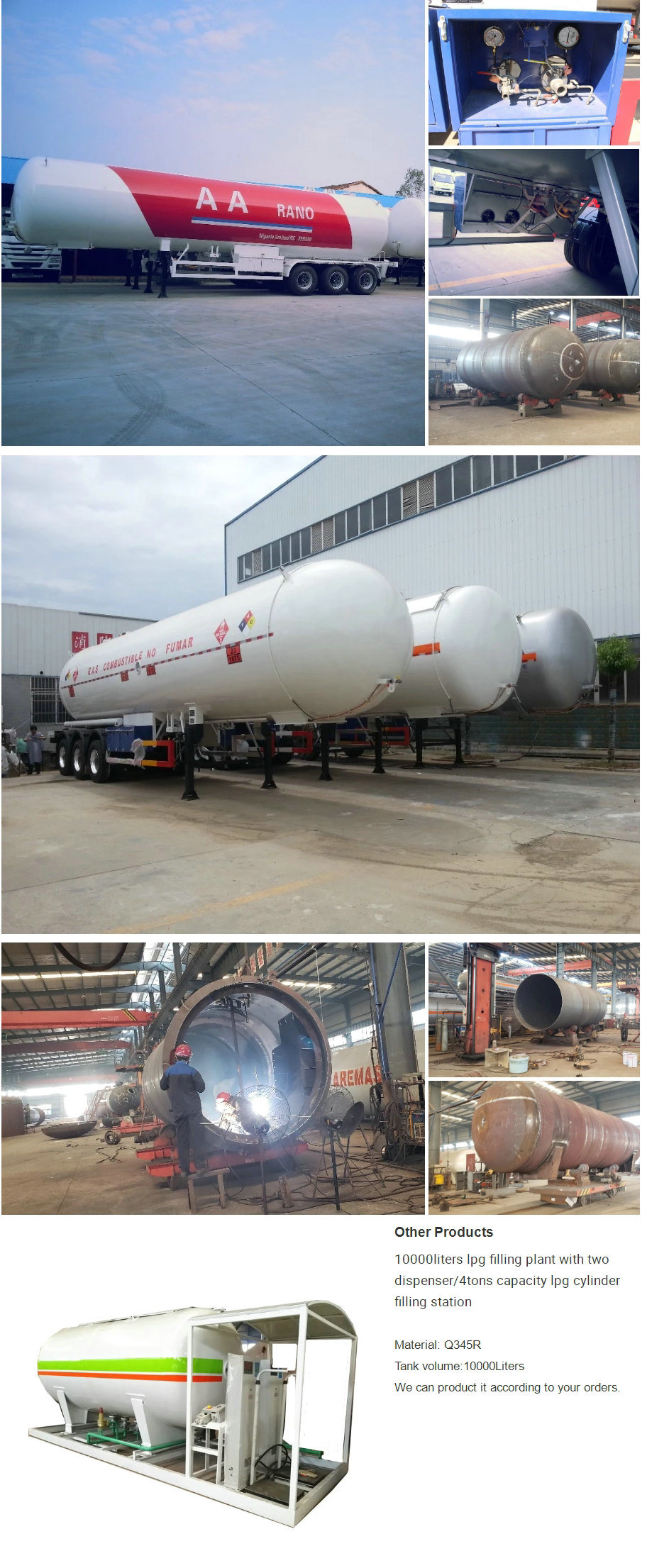 3 Axle Tank Semi Trailer for LPG/Propane /Dme/ Isobutane 59050liters