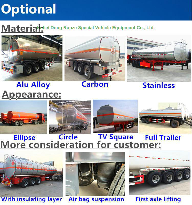 Steel Fuel Tanker Semi-Trailer 3 Axles Oil Tank Capacity 42000L to 47000L (Diesel) with BPW Axles Air Spring Single Tyer 385/65r22.5