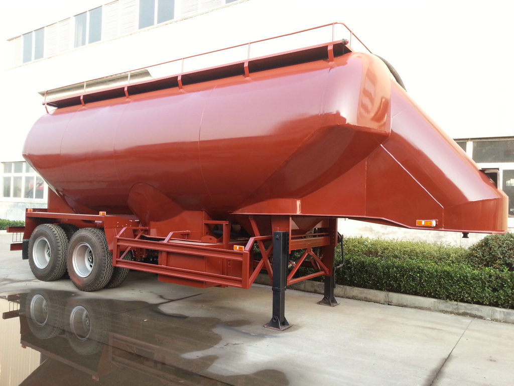 2 Axles Bulk Tanker Trailer for Transporting Wheat -Bean Grains Tank Capacity 35cbm Silo