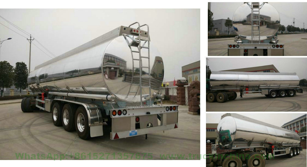 Road Tanker Aluminium Tank Trailer for Transport Fuel Oil Super Diesel, Jet Al, Kerosene, Aluminum Trailer for Sale