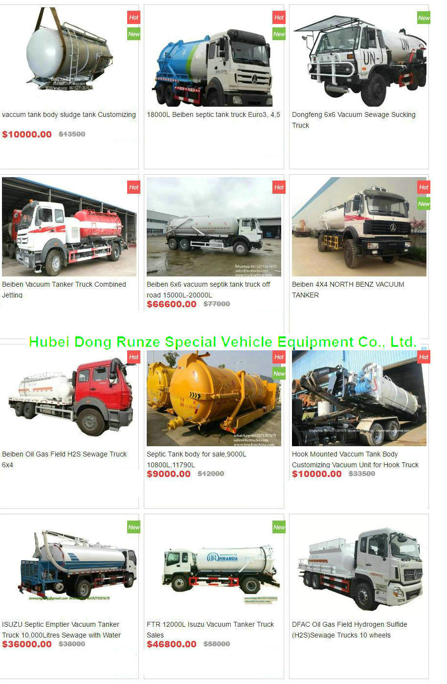 Shacman Vacuum Sewage Tank Truck with 12cbm Septic Tank Rhd or LHD 4X4 /4X2