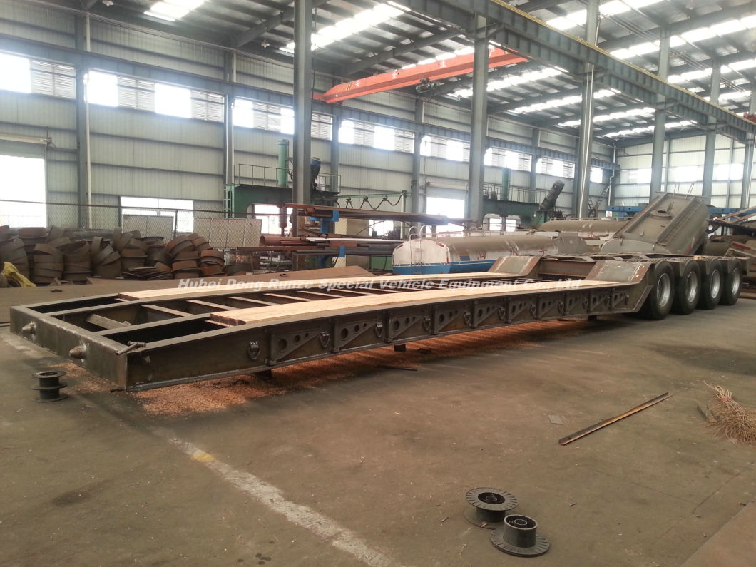 120 -150ton Hydraulic Detachable Gooseneck Lowbed Trailer 5 Axles Front Loading with Removable Dolly Trailer with - Removable Gooseneck for Heavy Oversize Load