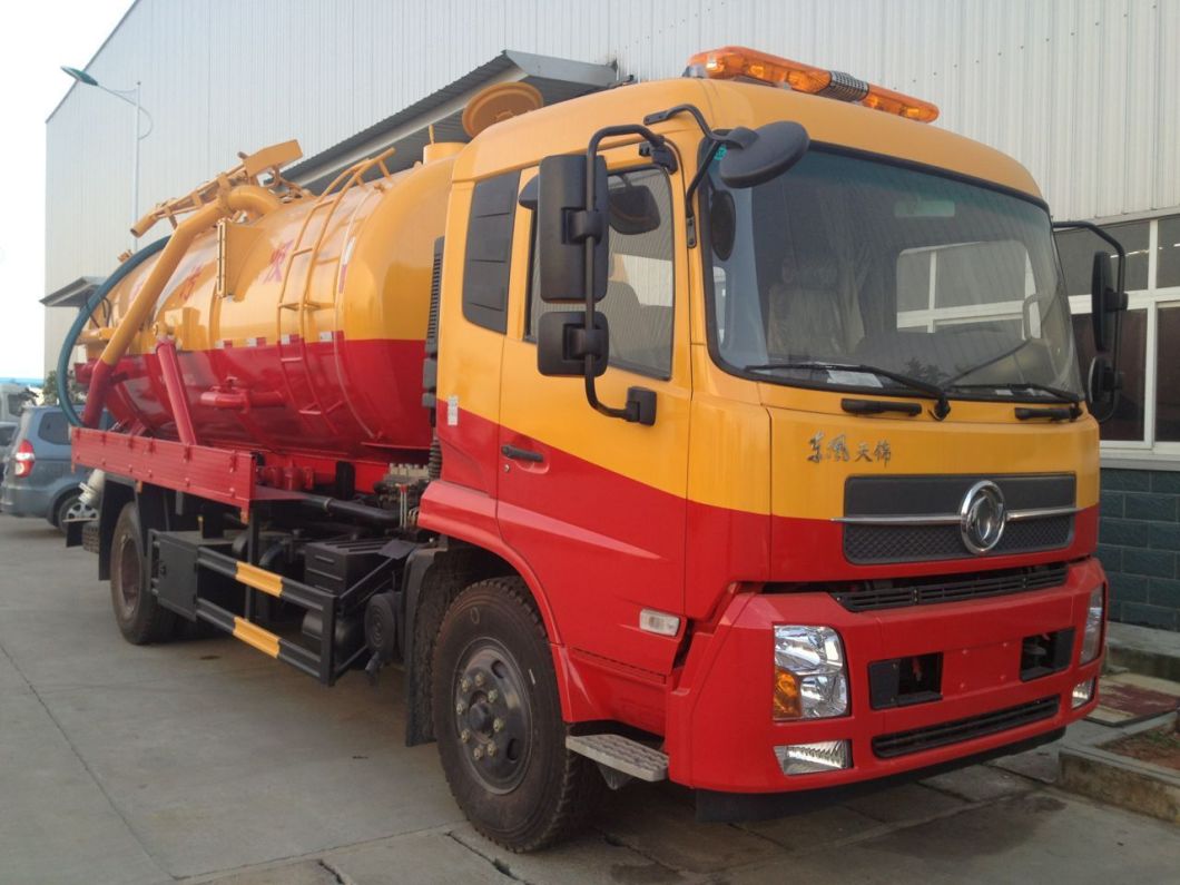 High Pressure Jetting Combined Sewer VAC Tanker Truck 6cbm Vacuum Sewage Tank, 4cbm Jetting Water Tank