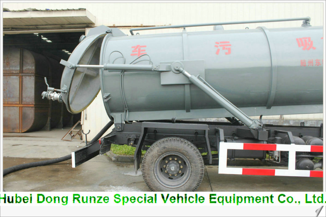 Diesel Vacuum Tanker Truck for Chemcial Factory Sucking Chemical Acid Waste, Tank Inside Lined PE 10000 Liter