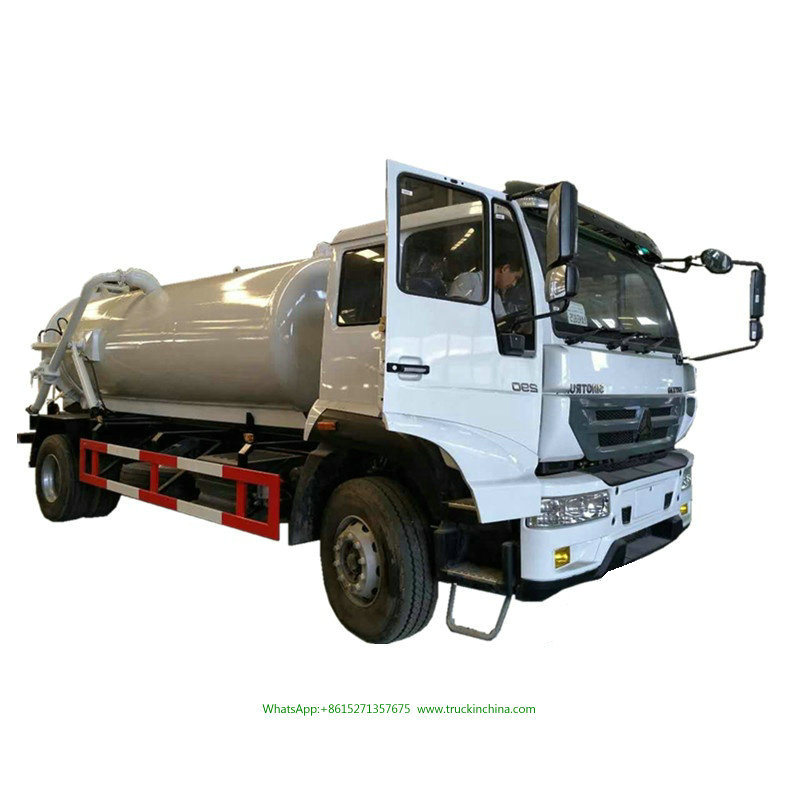 HOWO 8~10 Cbm Septik Tank Vacuum Suction Sewage Tanker Truck for Africa Cesspit Emptier