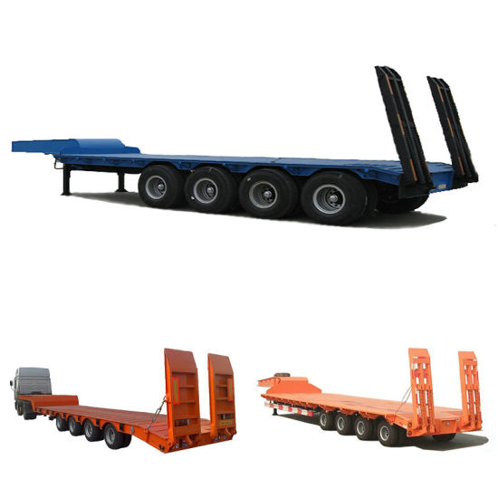 Heavy Duty 80t Excavator Transportation Lowbed Trailer 4 Axls Cheap Price