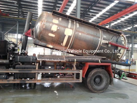 Beiben 1627 Vacuum Tanker Combined Sewer Jetting Tank a 6000ltrs of Solid Liquid Human Waste Tank Part B 4000litrs of Clean Water for Cleaning and Flushing