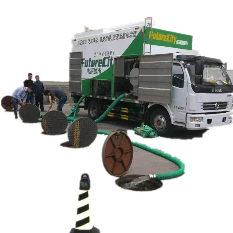 Wastewater Sewage Sludge Treatment Biosolids Loading System Sewer Vacuum Cleaning Jetting Truck 