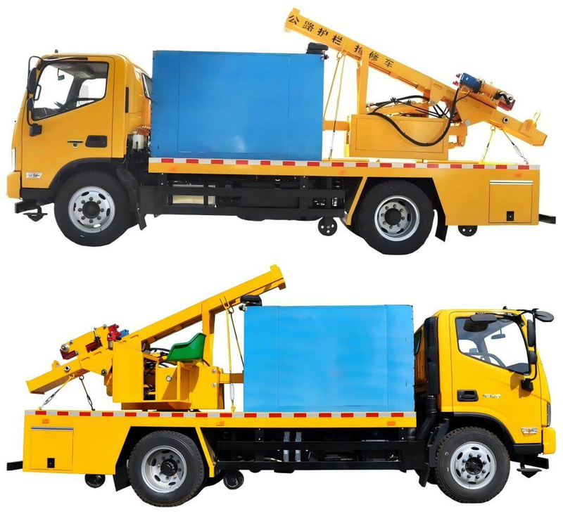 Customize FOTON Guardrail Post Driving Maintenance Truck with Drilling Device Screw Air Compressor And Hydraulic Pile Hammer 