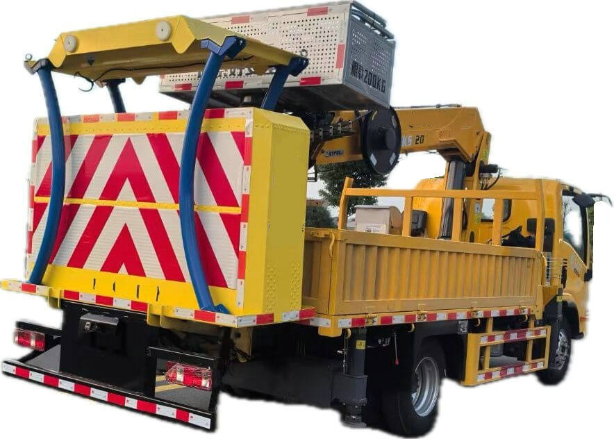 Multifunction 20m Aerial Work Platform Manlift Bucket Truck With TAM Attenuator Anti-Collision Unit