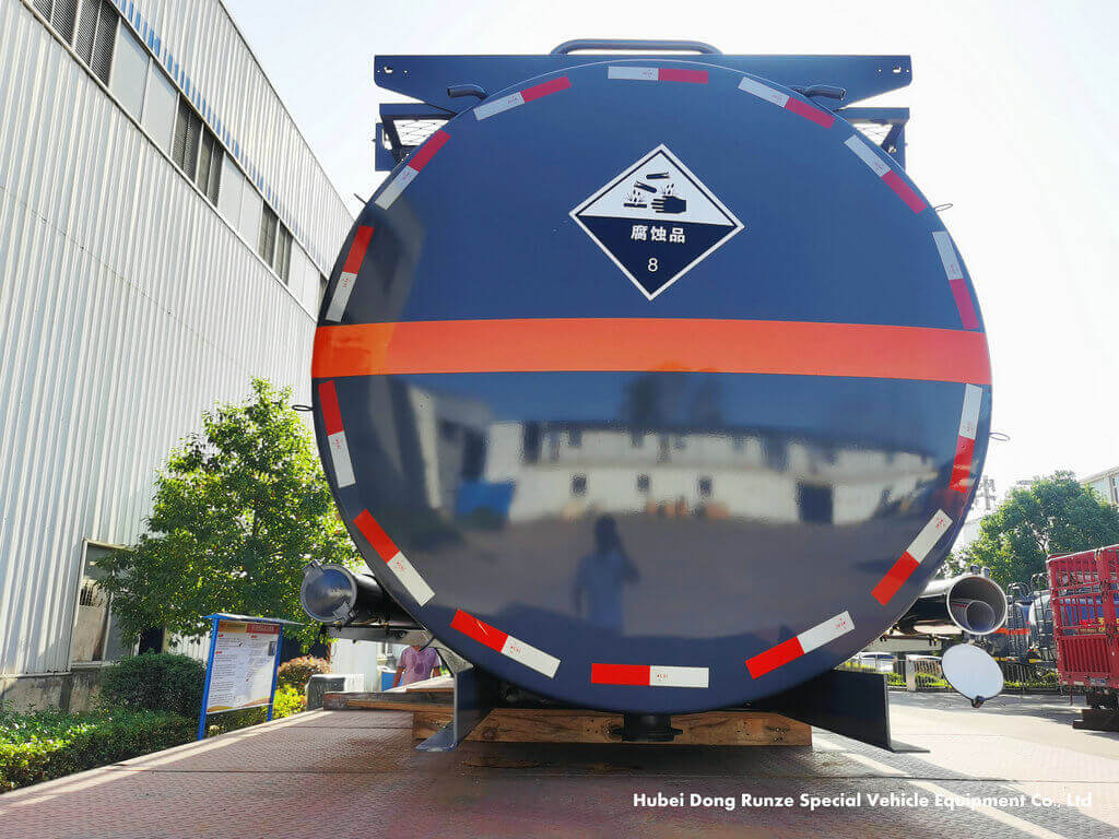 PE lining acid tank trailer for Hydrochloric Acid HCl Sulphuric Acid (14)