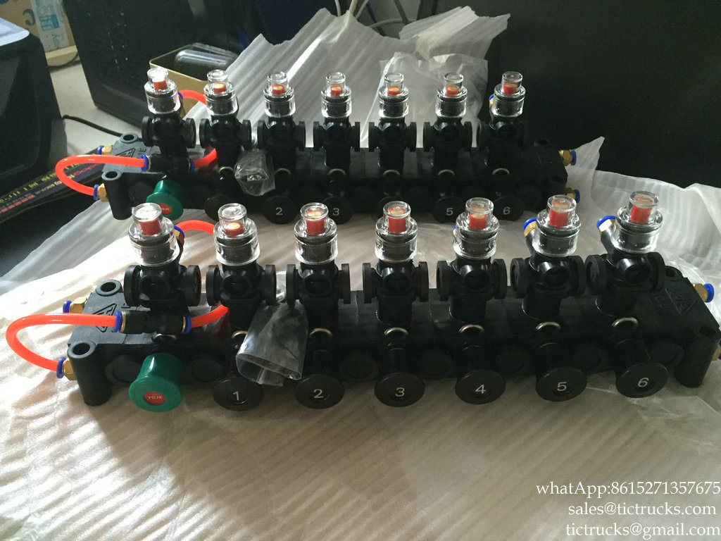 Plastic Pneumatic Control Block Valves for Fuel Tanker (Road Tanker Truck YOJE Pneumatic Control Unit 1-7 Compartments)