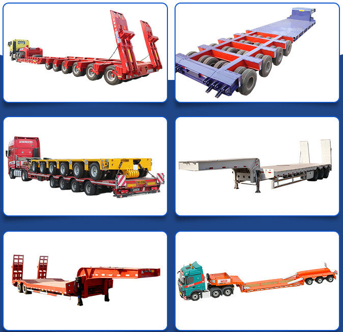 Customizing Excavator Transport Hydraulic Lowbed Lowboy 3 Line 6 Axles Low Bed Semi Trailer