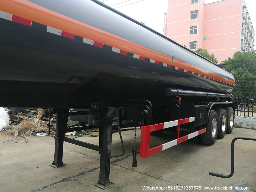 4 Compartments Hydrochloric Acid Tanker (3 Axles 19m3-30m3-5000USG-8000USD-Steel Lined LLDPE Tank For Transport HCl,NaOH , NaCLO,PAC,H2SO4 ,HF,H3PO4 Chemical)