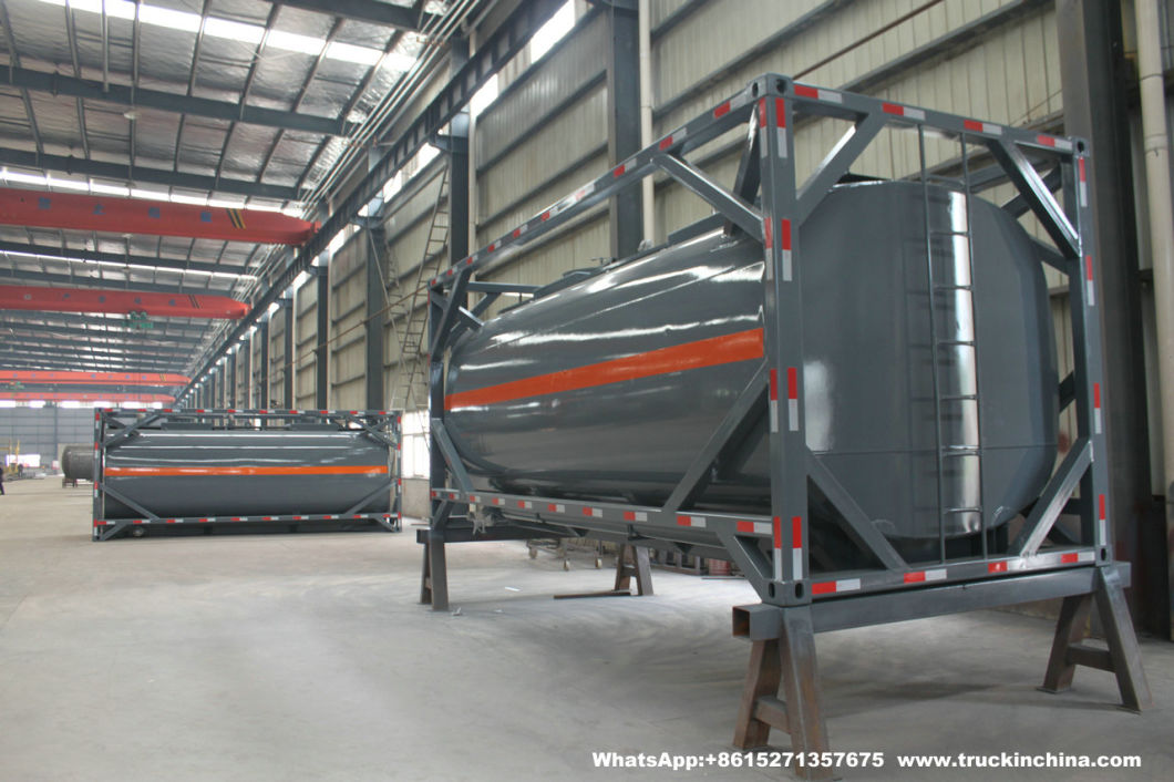 Sodium Hypochlorite Transport ISO Tank Containers 20FT (21Ton Bleach Tanks, NaOCL Tanks, Javel Water Tank Steel Lined LDPE)
