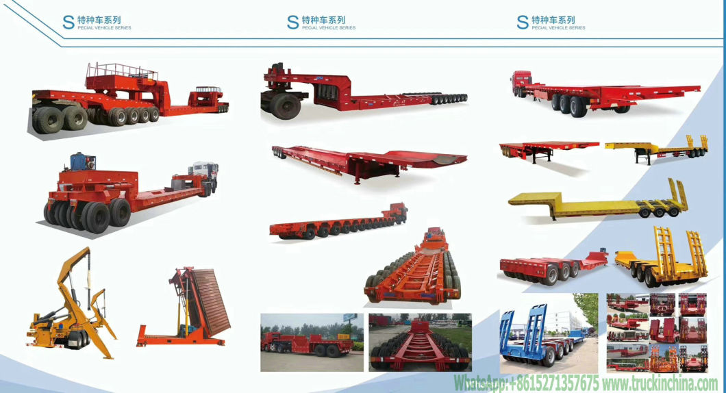 Customizing 4 Axles Low Bed Semi Trailer (80ton-150ton Lowboy Semi Trailer)