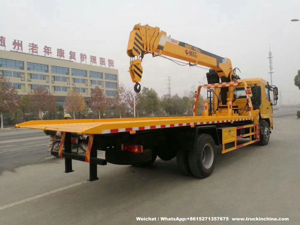 Shacman Car Carrier Flatbed Mounted 8 Ton Loading Crane Recovery Truck (Flat Slide Bed)