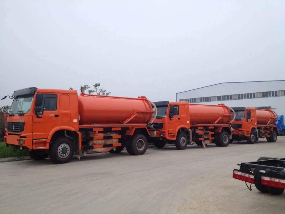 Sinotruk HOWO Combined Sewer Jetting Vacuum Tanker Truck (12000L Tank Cleaner Clean water 4m3, Wast Sewage Tank 6m3 RHD -LHD 4X2)