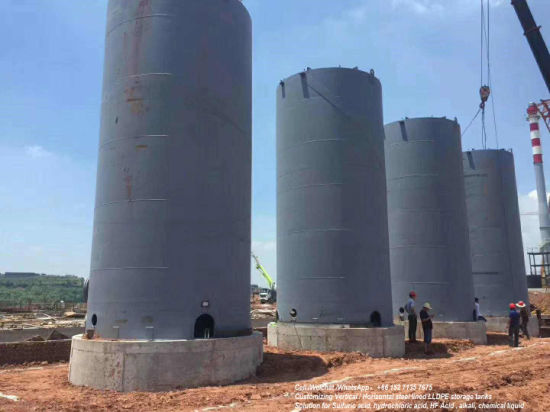 125 -150 Cbm Vertical Steel Lined Plastic (LLDPE) Storage Tank for HCl (max 35%) , Naoh (max 50%) , Naclo (max 10%) , H2so4 Chemical Liquid Corrosion Resistance
