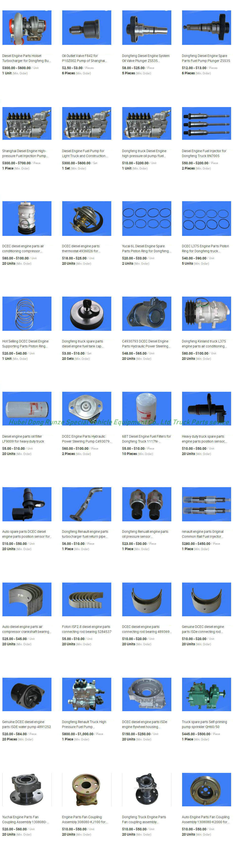 Dongfeng Truck Parts (Truck Engine Parts)
