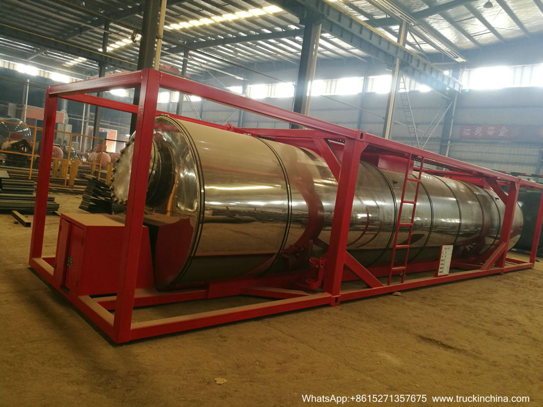 40FT Sulfur ISO Tank Container (Insulated Cladding Stainless Steel 316L Tank for Liquid Molten Sulfur Transport Storage)