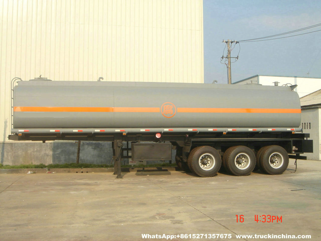 Customized Hydrochloric Acid Tanker 33t (Steel Lined Rubber Plastic LLDPE Chemical Liquid Tank Trailer)