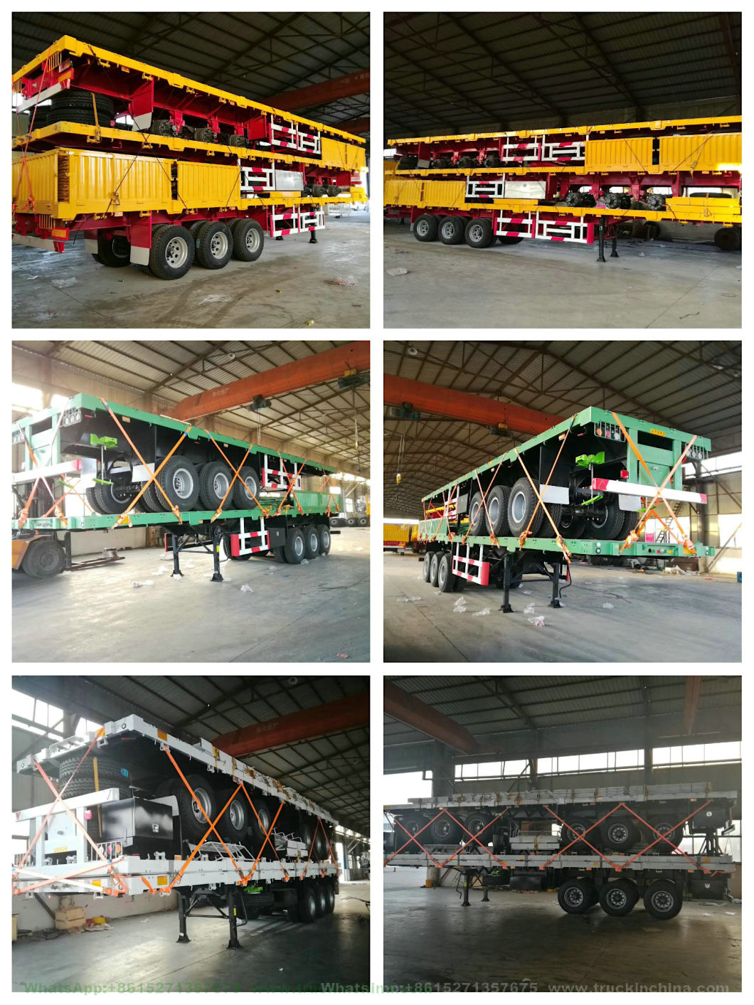 3 Axle Flatbed Semi Trailer 40FT Container with Container Locks