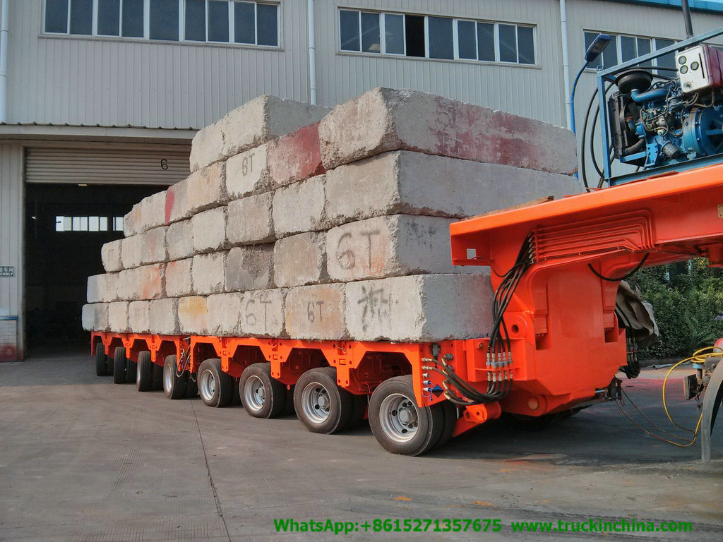 Customization 150t Multi 8-9 Axles Functional Gooseneck Hydraulic Combined Modular Lowbed Trailer