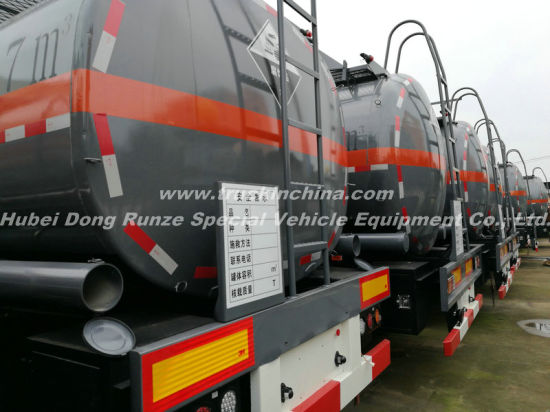 3 Axles Acid Tank Trailer for HCl (max 35%) , Naoh (max 50%) , Naclo (max 10%) , PAC (max 17%) , H2so4, H3po4 (10%-85%) , Nh3. H2O, H2O2 (30%) etc 28cbm-45cbm