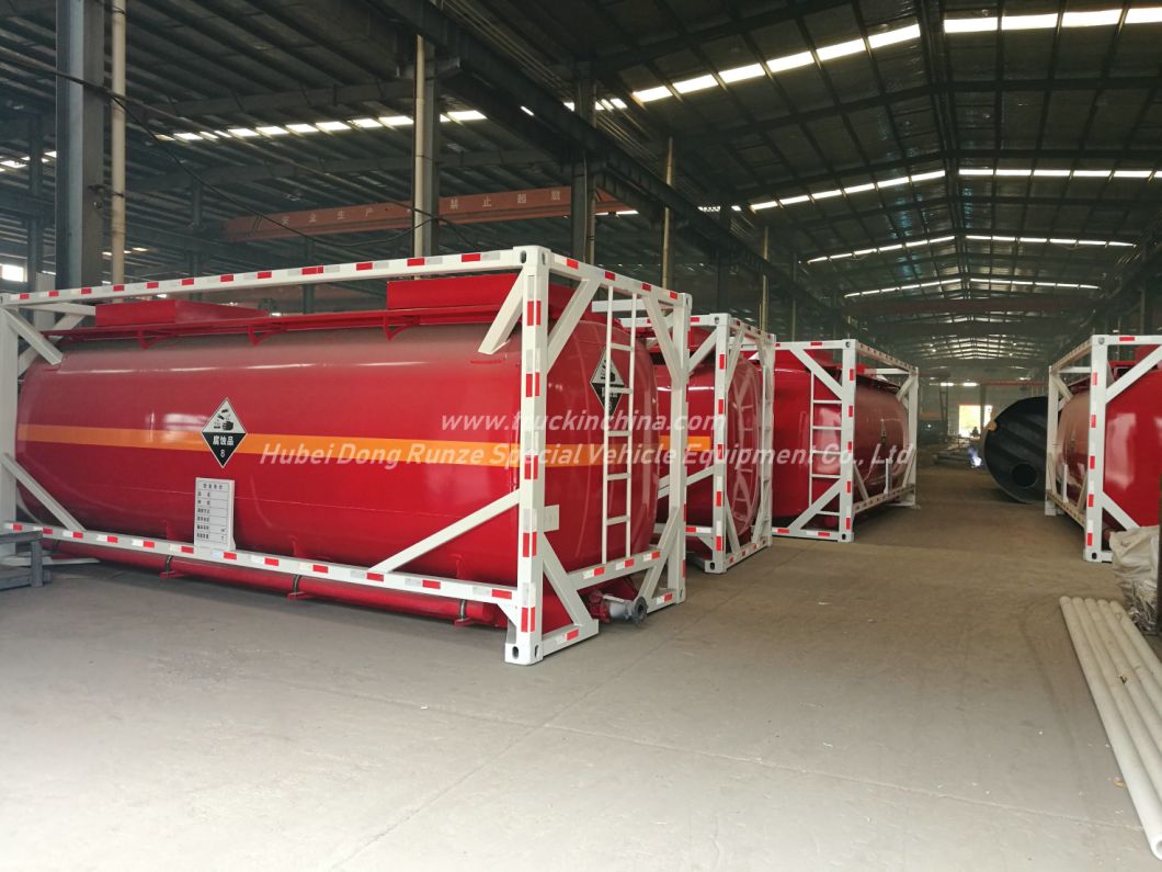Custermizing 20FT Portable ISO Tank Container For Acid Hydrochloric Acid ,Sodium Hypochlorite,Hydrofluoric Acid ,Sodium Hydroxide (LDPE Lined Tank Container)20K