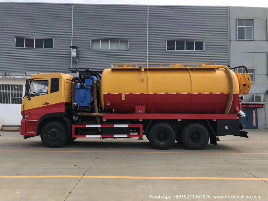 30ton Vacuum Sewer Sewage Cleaning Truck (Sewer Septic Tank High Pressure Combined Water Jetting Truck 18m3 Wast Sludge 10m3 Clean Water Tank)