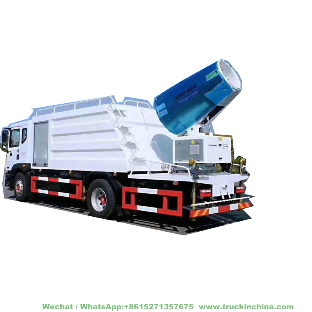 10 Tons Multifunctional Dust Suppression Vehicle Disinfection Pesticides Spray Fog Cannon Tanker (60M -80M Cannon)