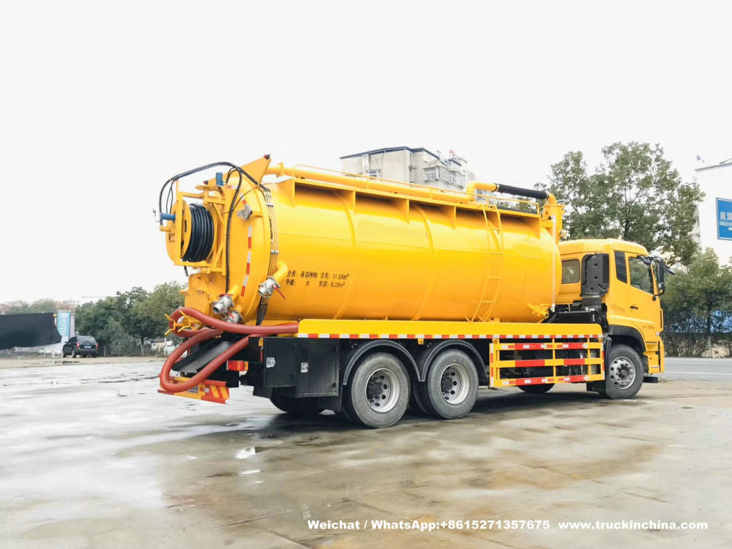 Dfl Supersucker Combined Vacuum Jetting Tanker Trucks (9CBM Water tank and 11CBM Sewage tank Jet VAC Tanker)