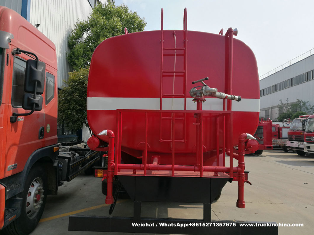 Shacman 12 Wheels Water Tanker Fire Truck 30t Bowser Tank with Fire Pump