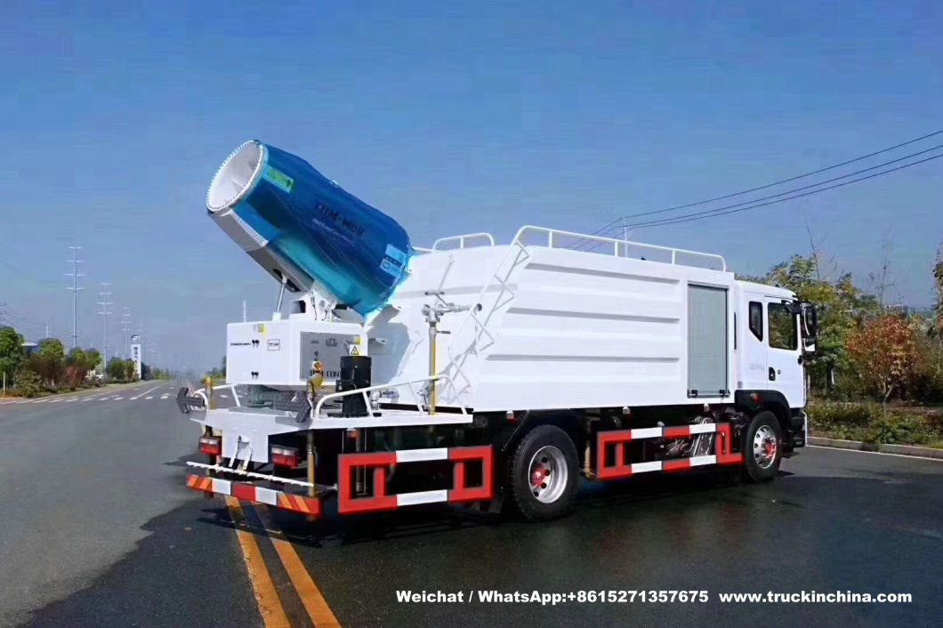 10 Tons Multifunctional Dust Suppression Vehicle Disinfection Pesticides Spray Fog Cannon Tanker (60M -80M Cannon)